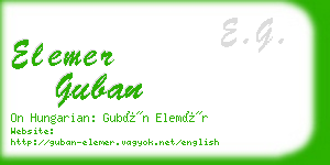 elemer guban business card